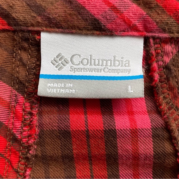 Columbia Semi-Fitted Flannel Shirt Lrg - Picture 6 of 9